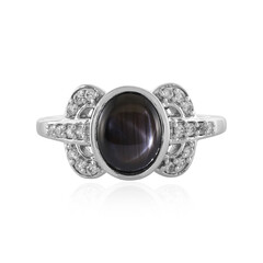 Anillo en plata con Zafiro estrella negra