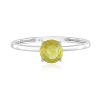 Anillo en platino con Zafiro amarillo