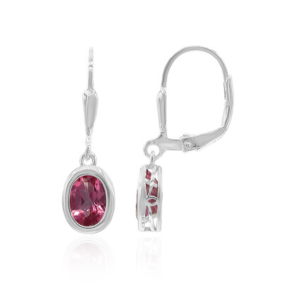 Pendientes en plata con Topacio místico flamingo