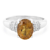 Anillo en plata con Cuarzo cognac