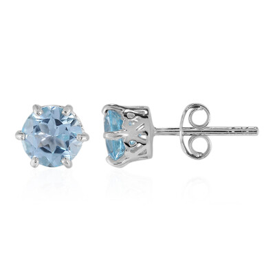 Pendientes en plata con Topacio azul cielo