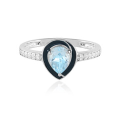 Anillo en plata con Topacio azul cielo