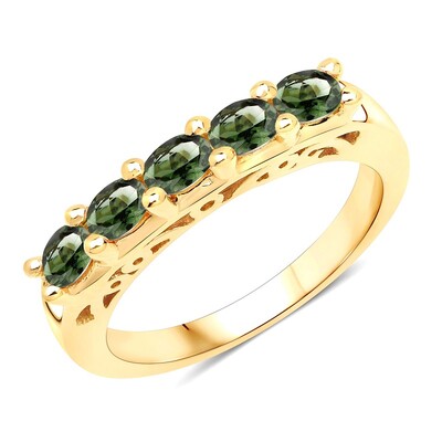 Anillo en plata con Turmalina verde de Brasil