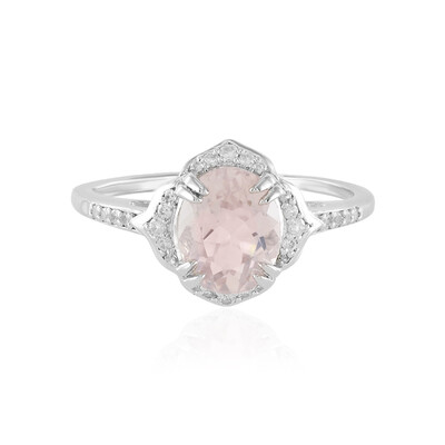 Anillo en plata con Cuarzo rosa