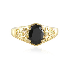 Anillo en plata con Espinela negra