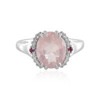 Anillo en plata con Cuarzo rosa