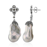 Pendientes en plata con Perla Freshwater (Annette classic)