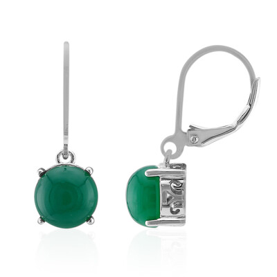 Pendientes en plata con Ágata verde