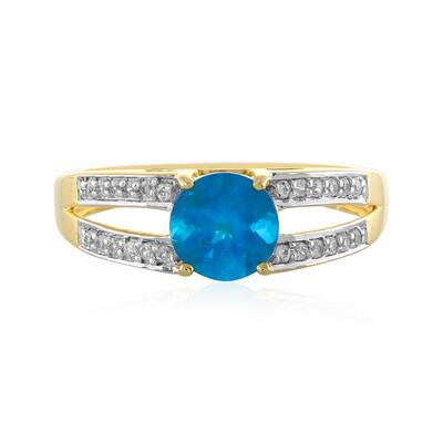 Anillo en plata con Apatita azul neón