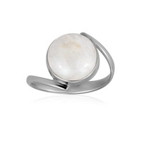 Anillo en plata con Piedra de luna arco iris de Bihar