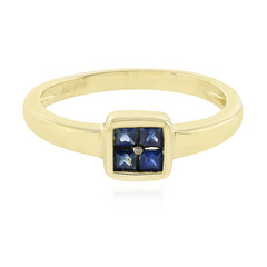 Anillo en oro con Zafiro azul