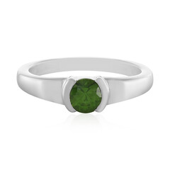 Anillo en plata con Zircón verde Ceylon