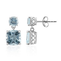 Pendientes en plata con Topacio azul cielo