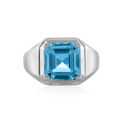 Anillo en plata con Topacio azul cielo