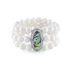 Brazalete en plata con Concha de Abalone (Dallas Prince Designs)