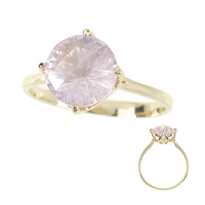 Anillo en oro con Cuarzo rosa (dagen)