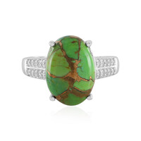 Anillo en plata con Turquesa verde Mohave Kingman