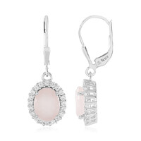 Pendientes en plata con Cuarzo rosa