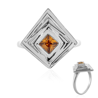 Anillo en plata con Zircón cognac (MONOSONO COLLECTION)