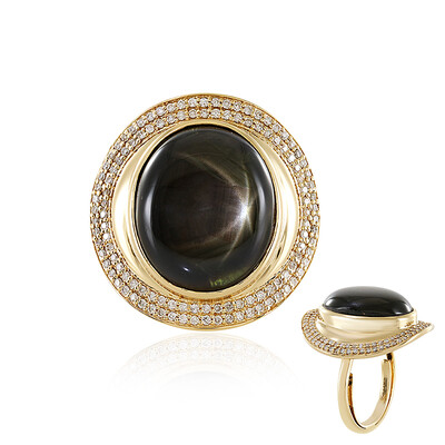 Anillo en oro con Zafiro estrella negra (de Melo)