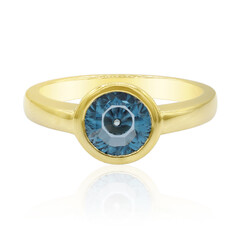 Anillo en oro con Topacio azul de Londres (Glenn Lehrer)