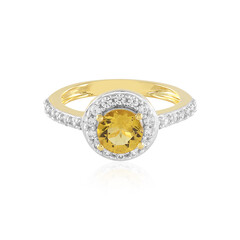 Anillo en plata con Berilo amarillo