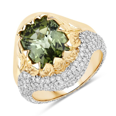 Anillo en oro con Turmalina verde de Brasil (SUHANA)