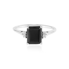 Anillo en plata con Espinela negra