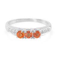 Anillo en plata con Zafiro naranja