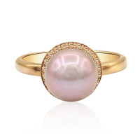 Anillo en oro con Perla Ming rosa (TPC)