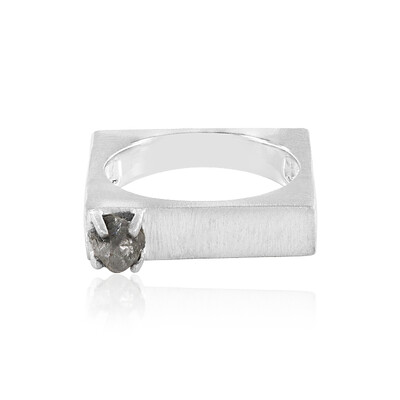 Anillo en plata con Diamante plateado (MONOSONO COLLECTION)