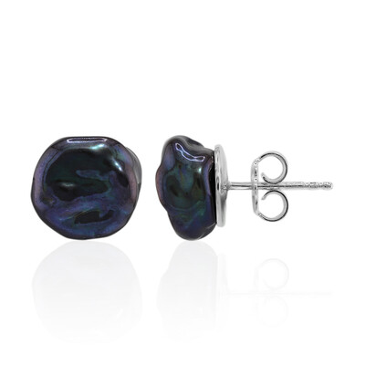 Pendientes en plata con Perla negra freshwater Keshi (TPC)