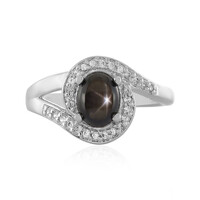 Anillo en plata con Zafiro estrella negra