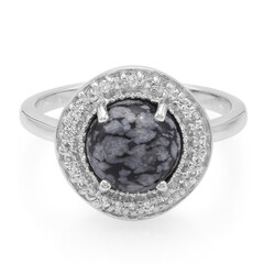 Anillo en plata con Obsidiana Copo de Nieve