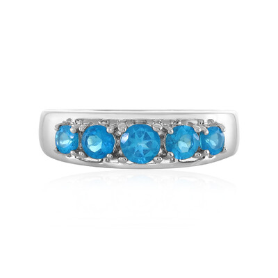 Anillo en plata con Apatita azul neón