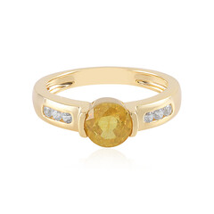 Anillo en plata con Zafiro amarillo de Madagascar