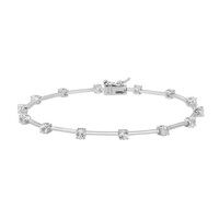 Brazalete en plata con Topacio blanco