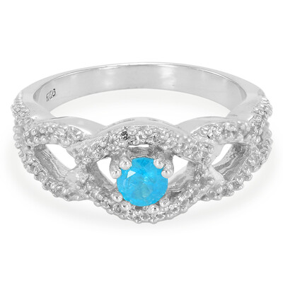 Anillo en plata con Apatita azul neón