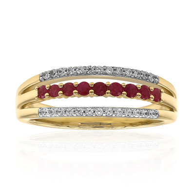 Anillo en oro con Berilo rojo