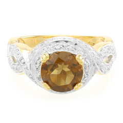 Anillo en plata con Cuarzo cognac