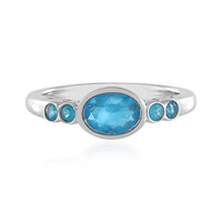 Anillo en plata con Apatita azul neón