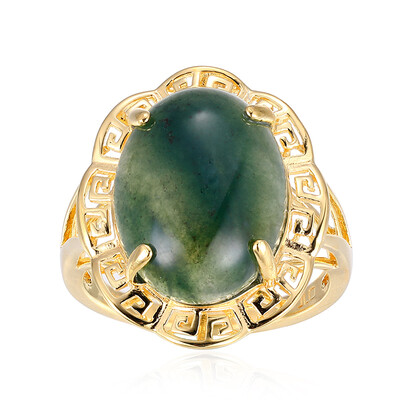 Anillo en plata con Ágata verde