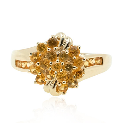 Anillo en oro con Zafiro naranja