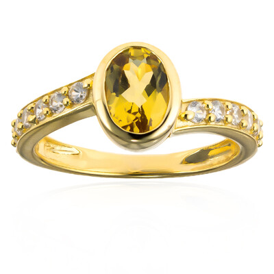 Anillo en plata con Berilo amarillo