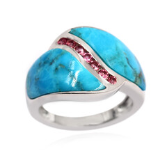 Anillo en plata con Turquesa azul del Mohave Kingman (Faszination Türkis)