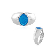 Anillo en plata con Ópalo azul de Etiopía