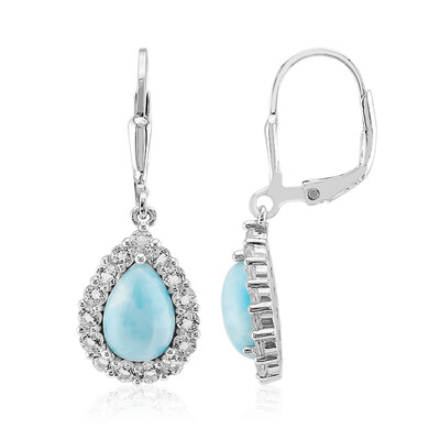 Pendientes en plata con Larimar