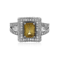 Anillo en plata con Zircón amarillo