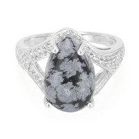 Anillo en plata con Obsidiana Copo de Nieve