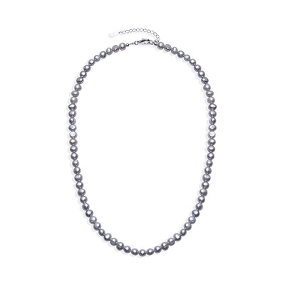 Collar en plata con Perla plateada Freshwater